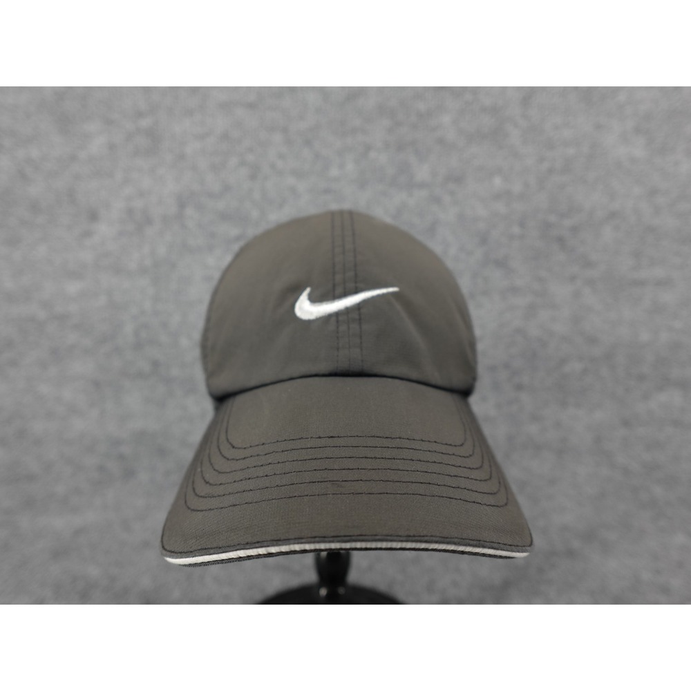 Nike Golf Mens Gray Perforated Swoosh Adjustable Strapback‎ Hat One Size